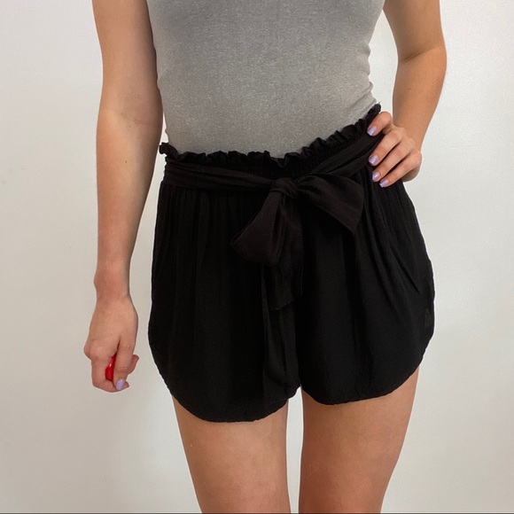 LAST ONE!! Black Shorts with Front Tie - Picture 3 of 6